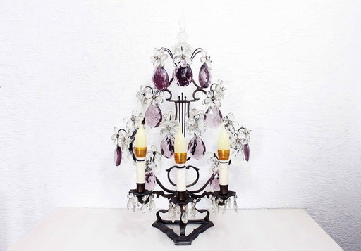 Table Lamp "Girandole" With Crystal Grapevines