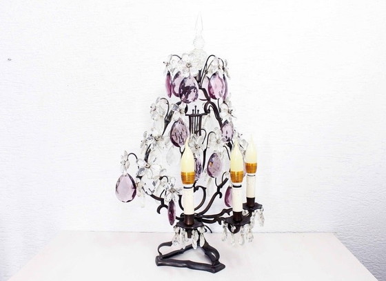 Image 1 of Table Lamp "Girandole" With Crystal Grapevines