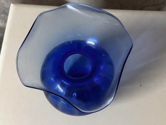 Image 1 of  Cobalt Blue Lancel Style Vase - Ball Shape And Collar H 25 Cm