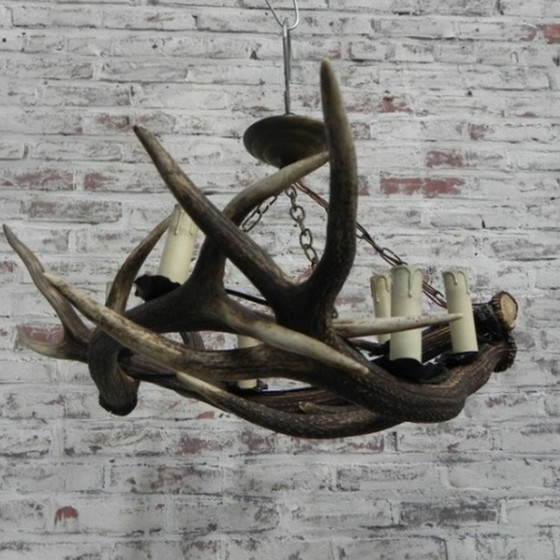 Image 1 of Antler lamp with 3 antlers