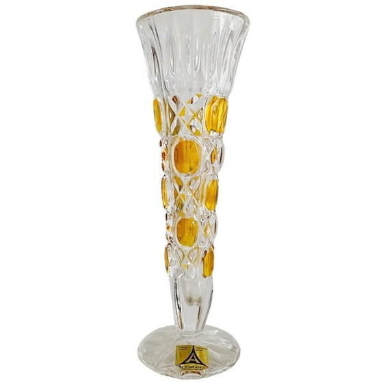 Image 1 of Vaso vintage in cristallo ambra Annahütte anni '60