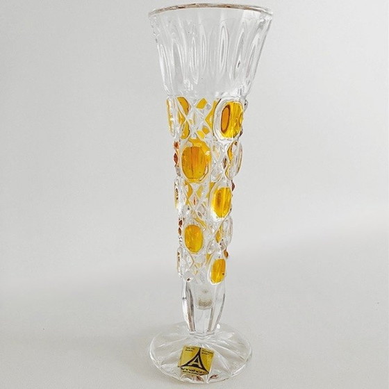 Image 1 of Vaso vintage in cristallo ambra Annahütte anni '60