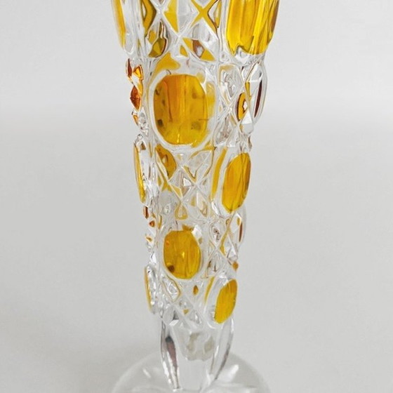 Image 1 of Vaso vintage in cristallo ambra Annahütte anni '60