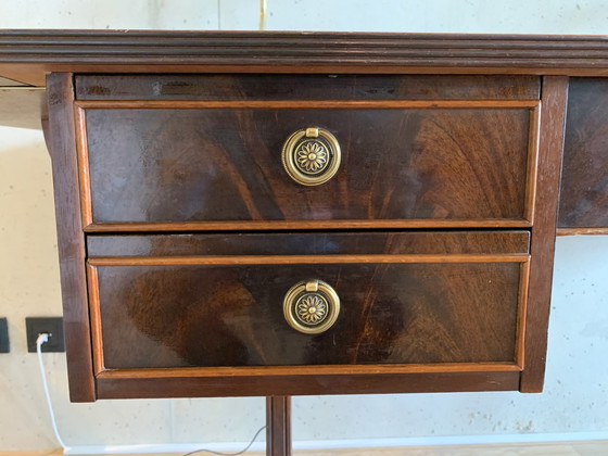 Image 1 of *Price drop* Heldense Mahogany-leather desk and office chair