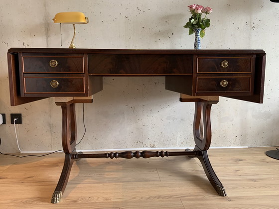 Image 1 of *Price drop* Heldense Mahogany-leather desk and office chair