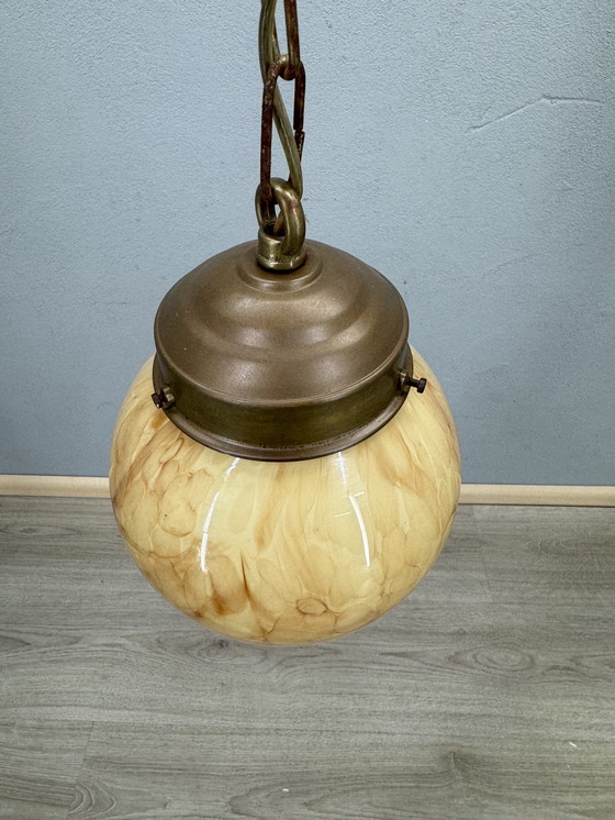 Image 1 of Unique Marbled Art Deco Pendant Lamp