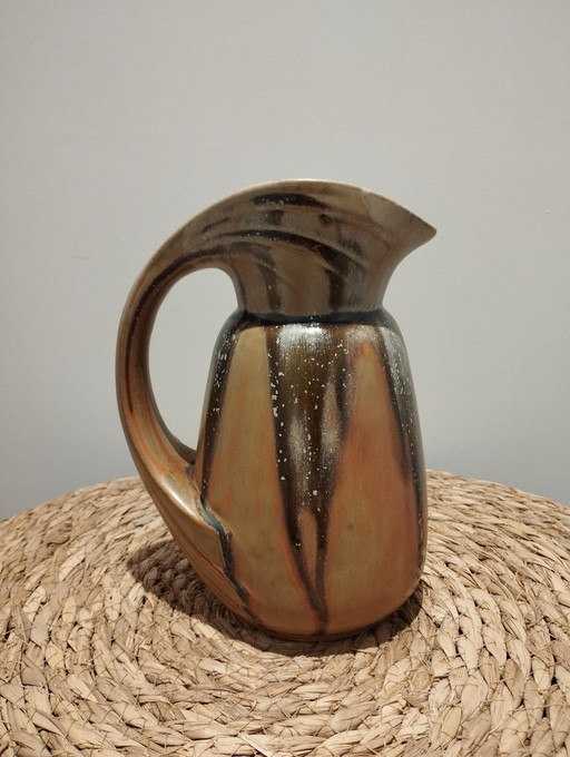 Vintage Ceramics - Antique Denbac Flamed Stoneware Pitcher, Jug, Pourer - Art Deco Period