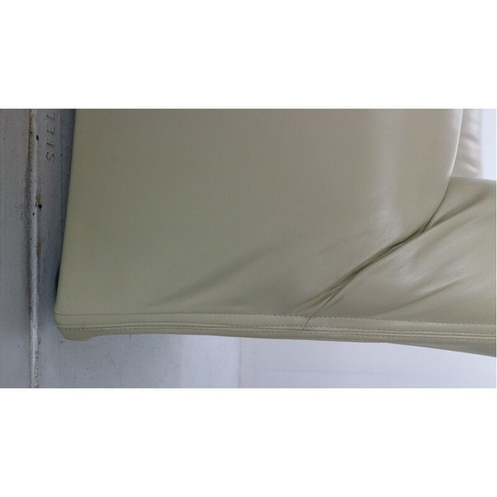 Image 1 of Vintage leather and steel 2-seater sofa by Mario Bellini for Cassina, Italy 1970