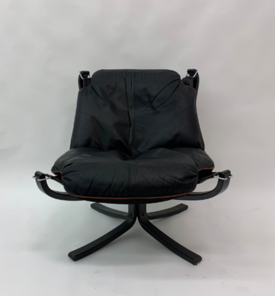 Image 1 of Falcon Leather Lounge Chair by Sigurd Ressel for Vatne Møbler, 1970s