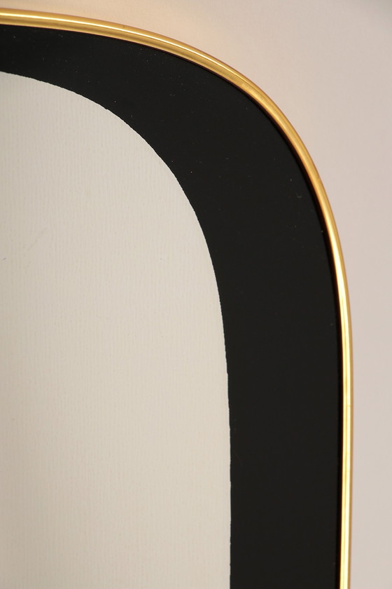 Image 1 of Specchio vintage in ottone con bellissimi dettagli, anni '60