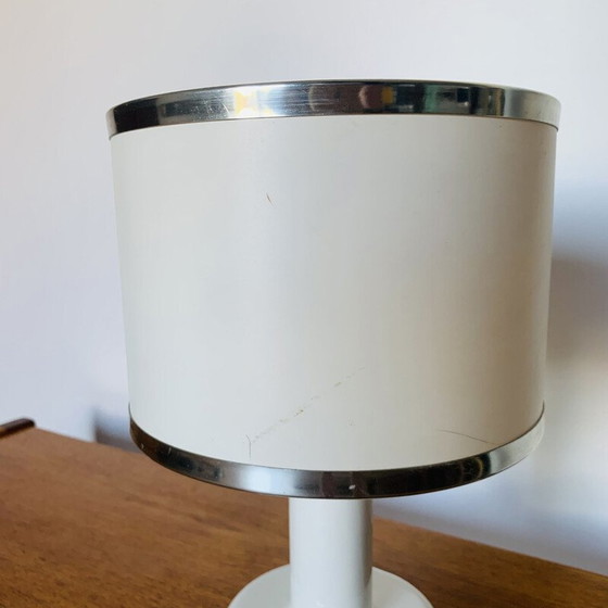 Image 1 of Lampada vintage in metallo cromato e ceramica bianca, 1970