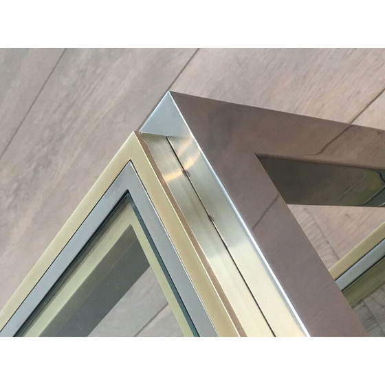 Image 1 of Tavolino da caffè vintage in ottone e cromo, 1970