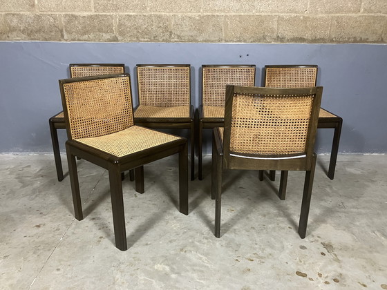 Image 1 of 6x Wooden chairs webbing seat and back