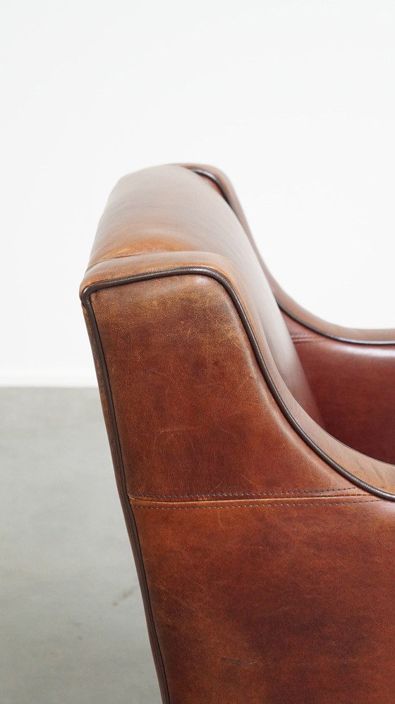 Image 1 of Sheepskin Armchair With Dark Brown Piping