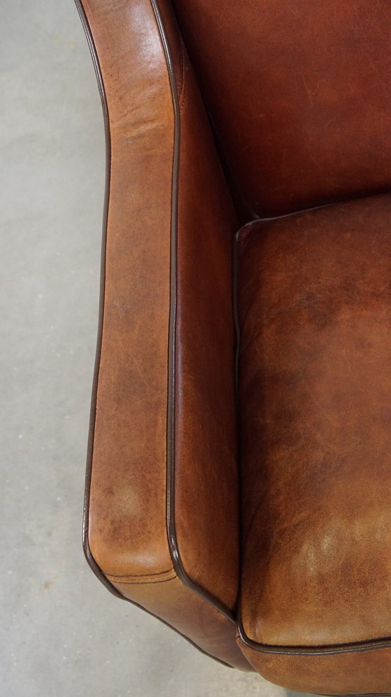 Image 1 of Sheepskin Armchair With Dark Brown Piping