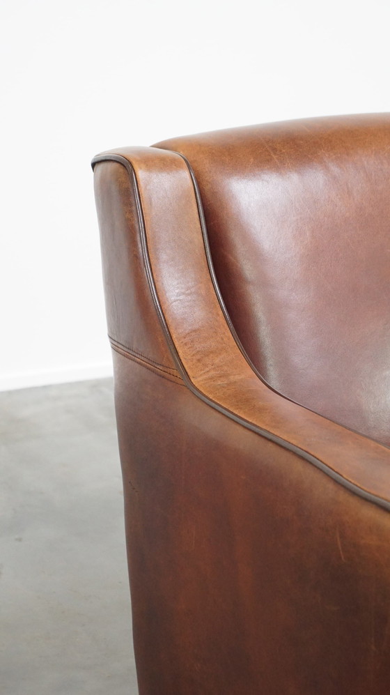 Image 1 of Sheepskin Armchair With Dark Brown Piping