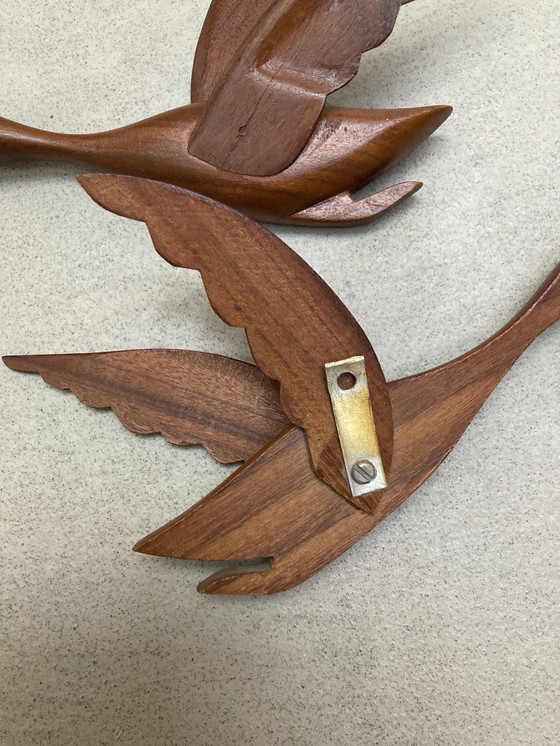 Image 1 of 3 Teak Birds In Bird's Eye View