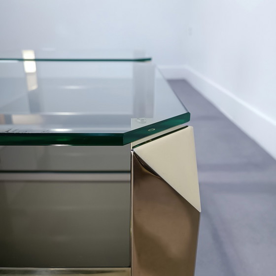 Image 1 of 2x classic belgo chrome side tables