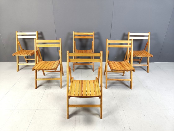 Image 1 of Set Of 6 Vintage Folding Chairs, 1950S 