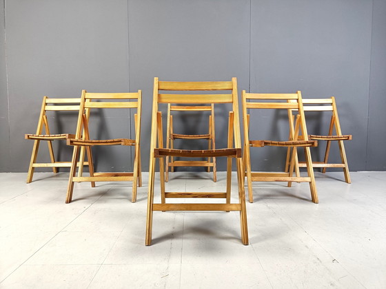 Image 1 of Set Of 6 Vintage Folding Chairs, 1950S 