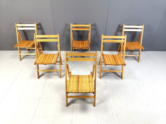 Image 1 of Set Of 6 Vintage Folding Chairs, 1950S 