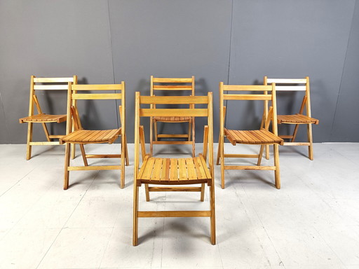 Set Of 6 Vintage Folding Chairs, 1950S 