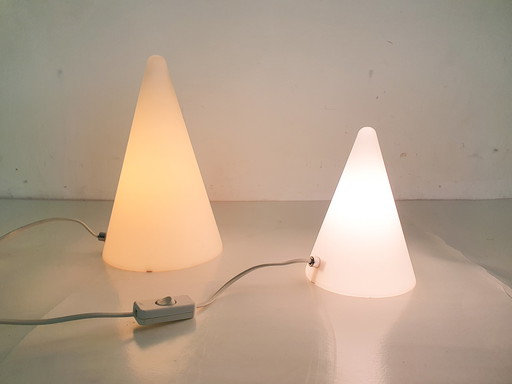 Set of two milk glass lights by Wofi Leuchten, Germany