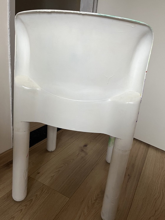 Image 1 of Kartell Plastic Chair 4875 By Carlo Bartoli, Painted By Anne Kiesecoms