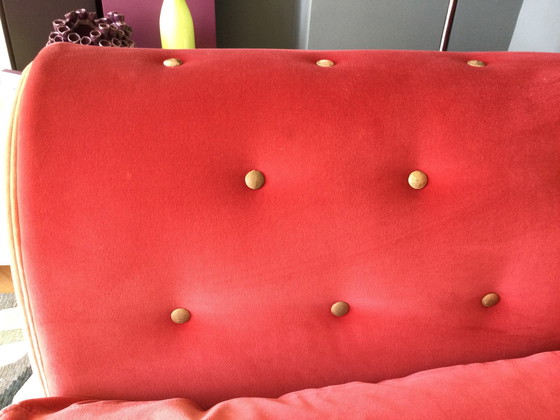 Image 1 of Red Velvet Baroque Sofa