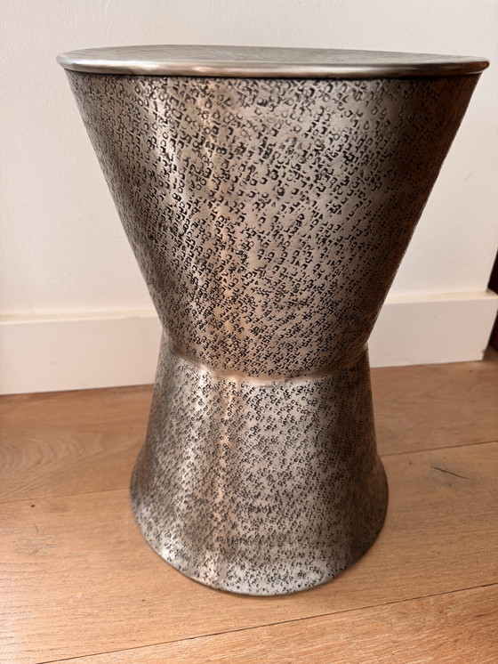 Image 1 of 2x Hammered Metal Stools, Nic Duysen