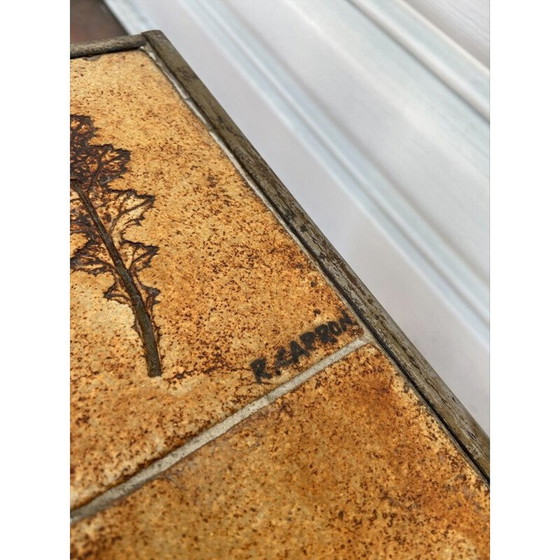 Image 1 of Vintage stoneware and metal coffee table by Roger Capron, 1960