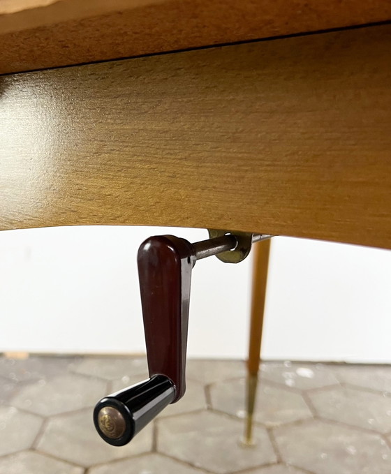 Image 1 of Extendable in and height adjustable dining table, 1970's