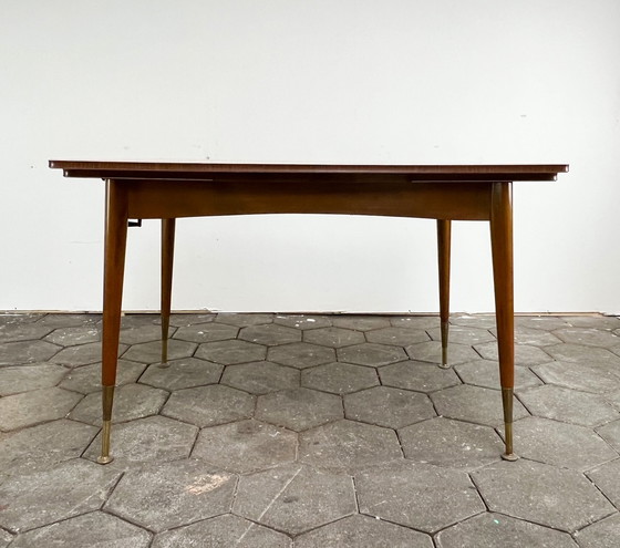 Image 1 of Extendable in and height adjustable dining table, 1970's