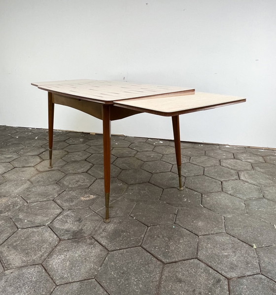 Image 1 of Extendable in and height adjustable dining table, 1970's