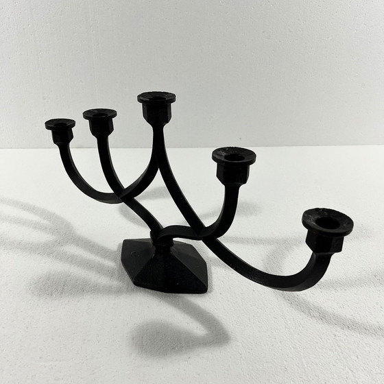 Image 1 of Cast Iron Candlestick From Giesserei Aachen Germany 1950'S