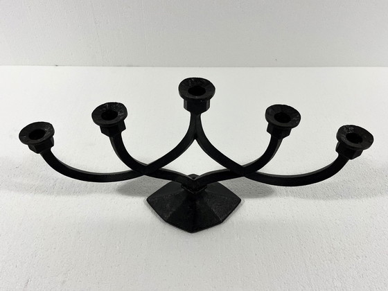 Image 1 of Cast Iron Candlestick From Giesserei Aachen Germany 1950'S