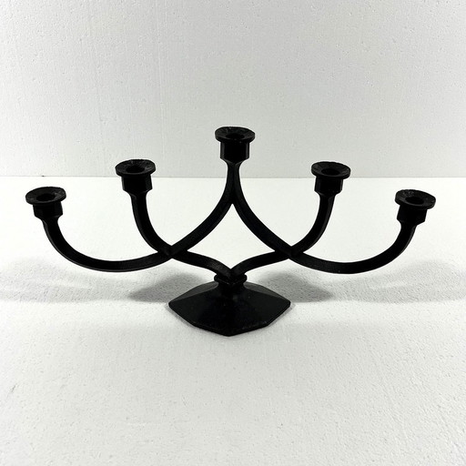 Cast Iron Candlestick From Giesserei Aachen Germany 1950'S