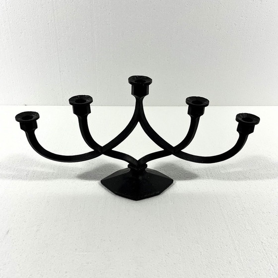 Image 1 of Cast Iron Candlestick From Giesserei Aachen Germany 1950'S