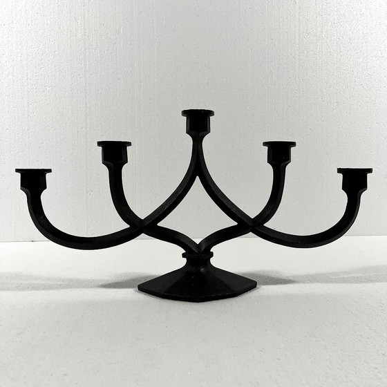 Image 1 of Cast Iron Candlestick From Giesserei Aachen Germany 1950'S