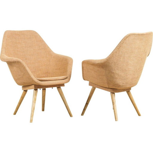 Pair of vintage Bucket armchairs by Miroslav Navratil, Czechoslovakia 1960s