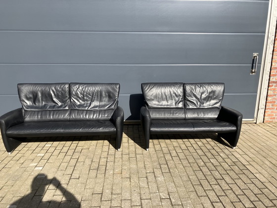 Image 1 of Jori Angel Lounge 2,5 + 3 posti con schienali regolabili, pelle nera