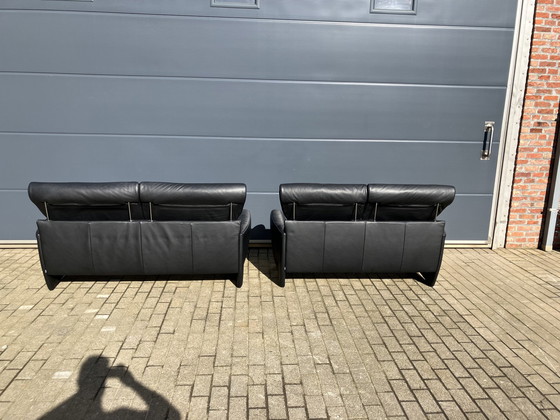 Image 1 of Jori Angel Lounge 2,5 + 3 posti con schienali regolabili, pelle nera