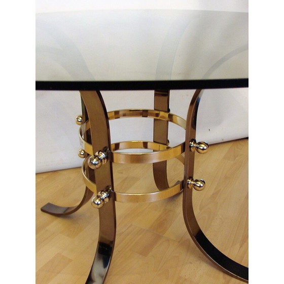 Image 1 of Vintage metal and glass coffee table, 1970s
