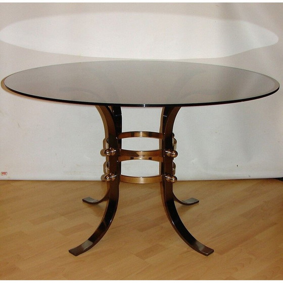 Image 1 of Vintage metal and glass coffee table, 1970s