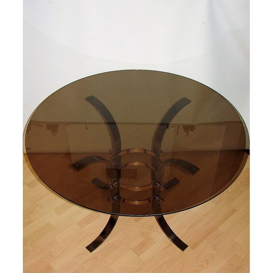 Image 1 of Vintage metal and glass coffee table, 1970s