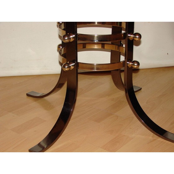 Image 1 of Vintage metal and glass coffee table, 1970s