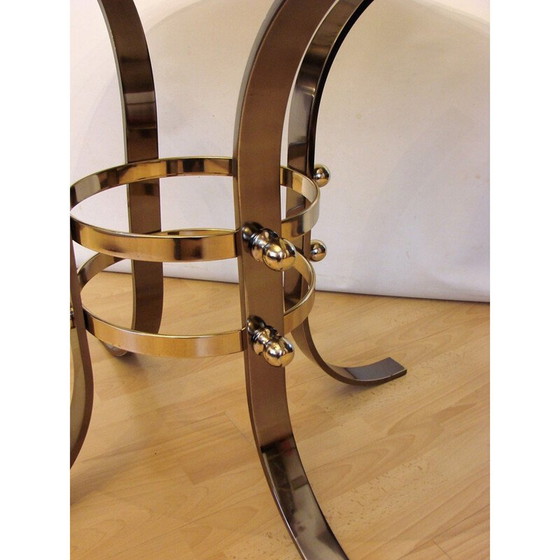 Image 1 of Vintage metal and glass coffee table, 1970s
