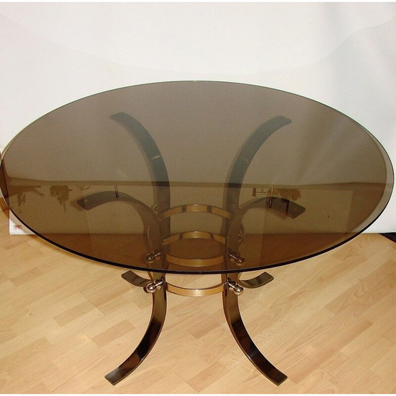Image 1 of Vintage metal and glass coffee table, 1970s