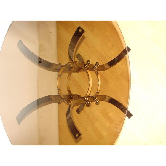Image 1 of Vintage metal and glass coffee table, 1970s