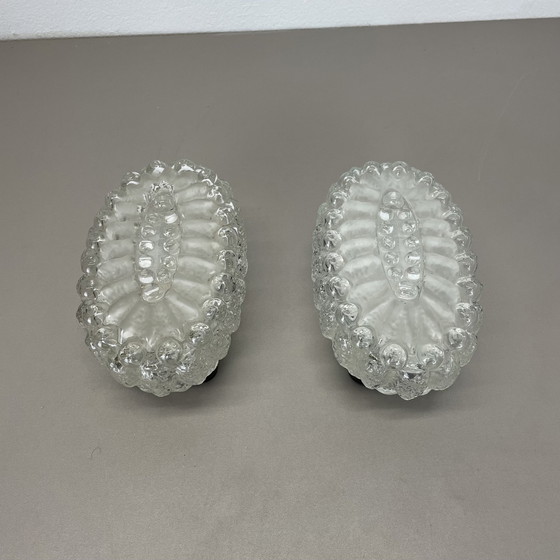 Image 1 of Set di due applique da parete in vetro stile Tynell "Bubble", Germania, anni '70